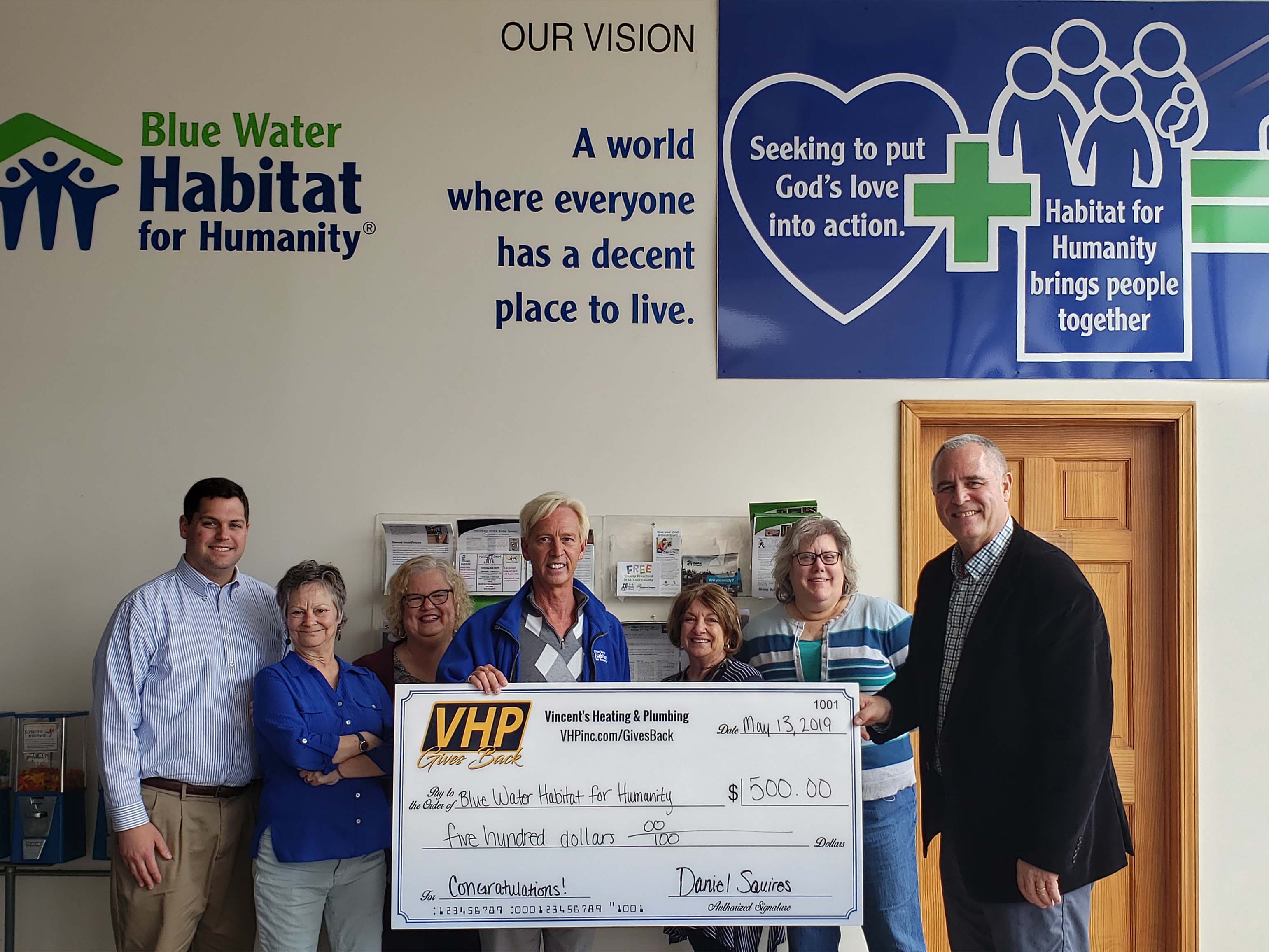 Second Place VHP Gives Back winner, Blue Water Habitat for Humanity.