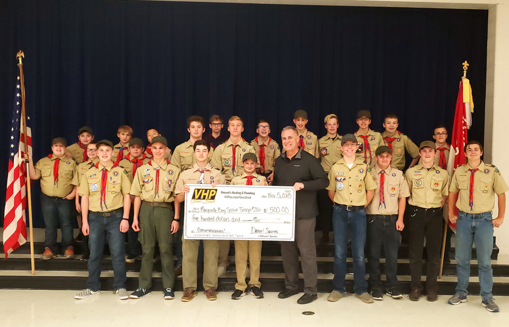 Second Place winner of VHP Gives Back, Boy Scout Troop 216.