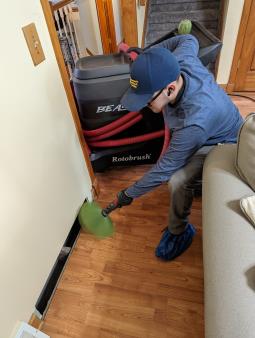 A VHP tech performing Duct Cleaning service in 
